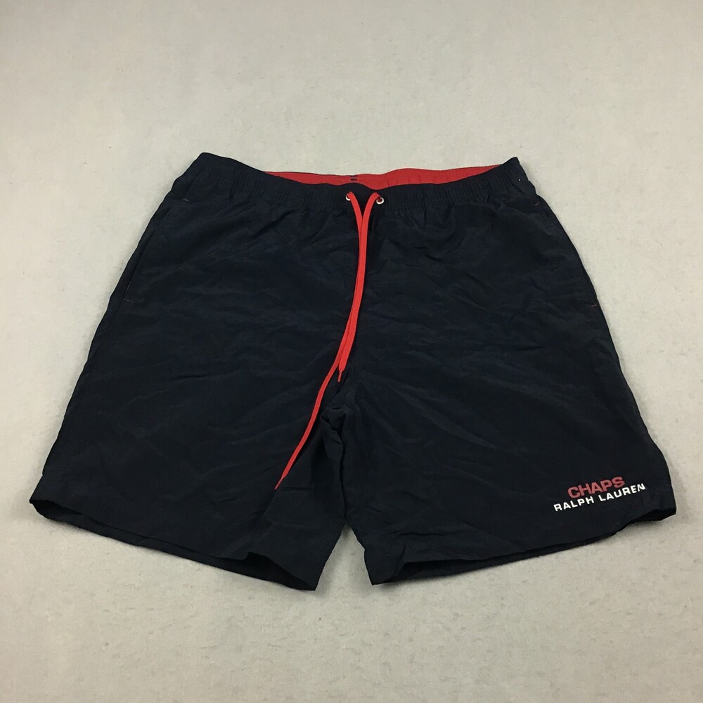 Vintage Chaps Ralph Lauren Shorts Men Large Navy Swim Trunks Mesh Lined L Y2K